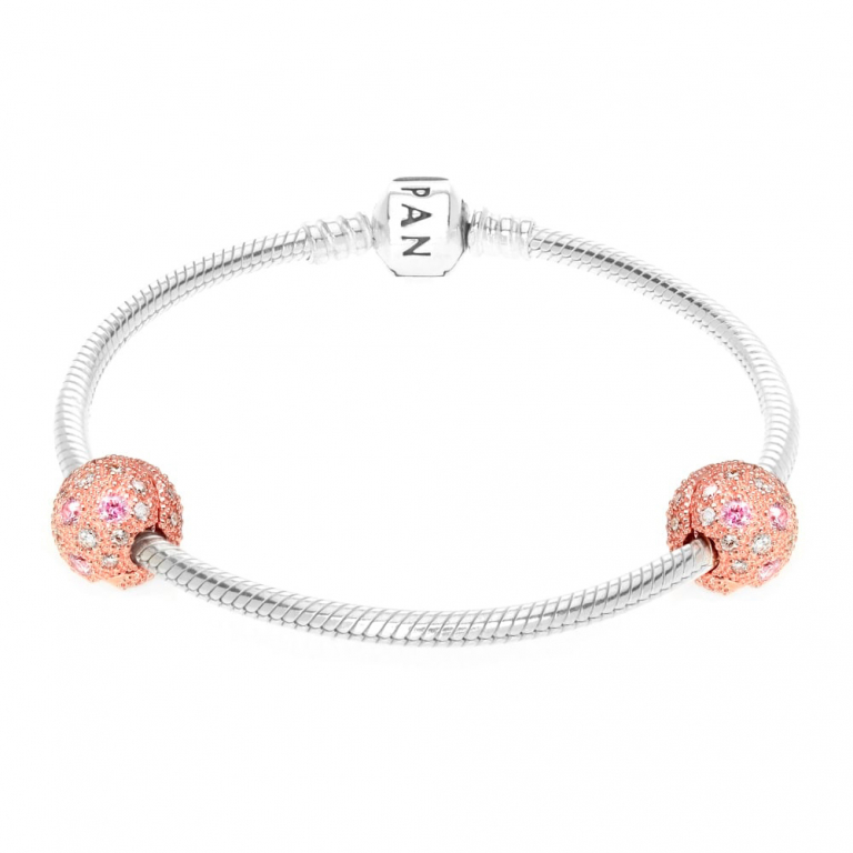 Клипса Pandora Rose - "Розовые космические звезды" (781286PCZ) - Изображение 1