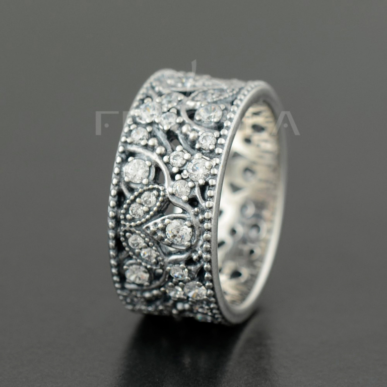 Кольцо Pandora - "Мерцающие листья" (190965CZ) - Изображение 2
